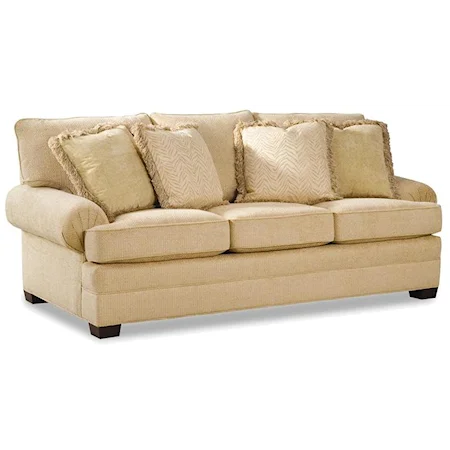 Upholstered Sofa with Low Profile Rolled Arms